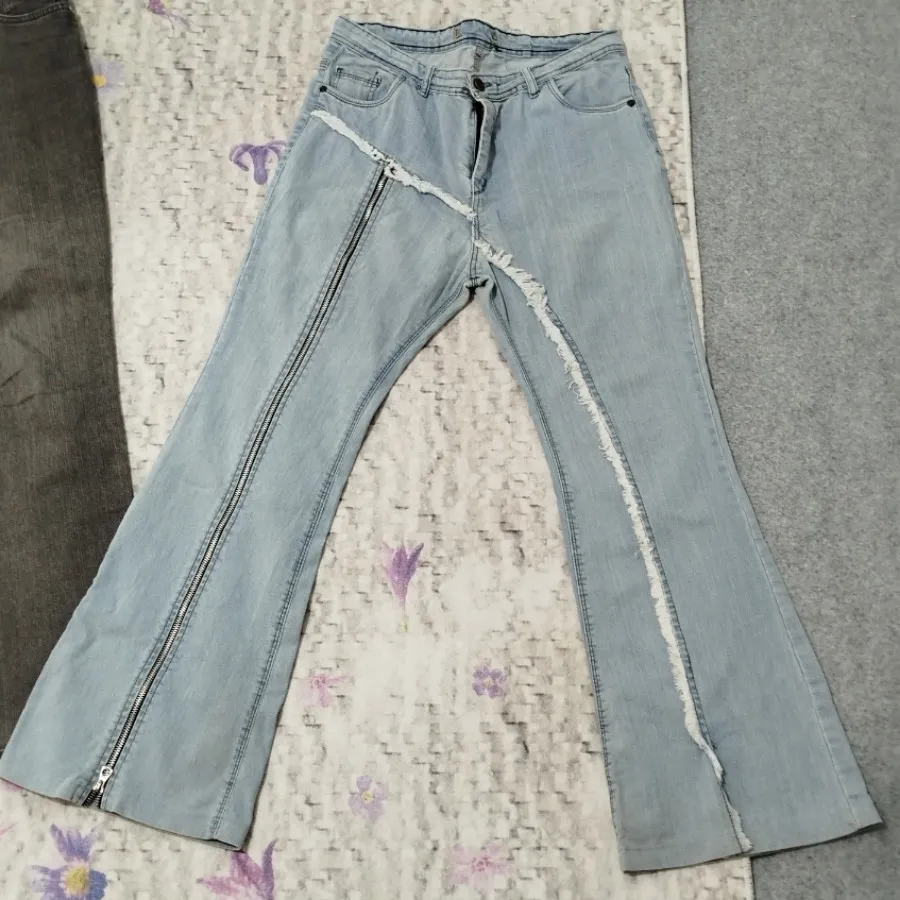 شلوار بوتکات آبی و ذغالی