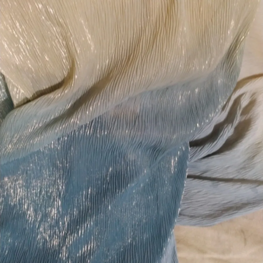 پارچه حریر پلیسه دورنگ3مت