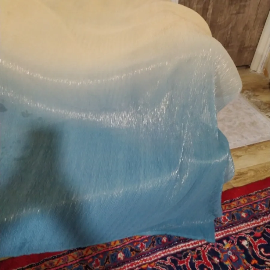 پارچه حریر پلیسه دورنگ3مت