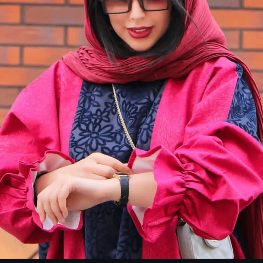 مانتو جلو بسته ژاکارد