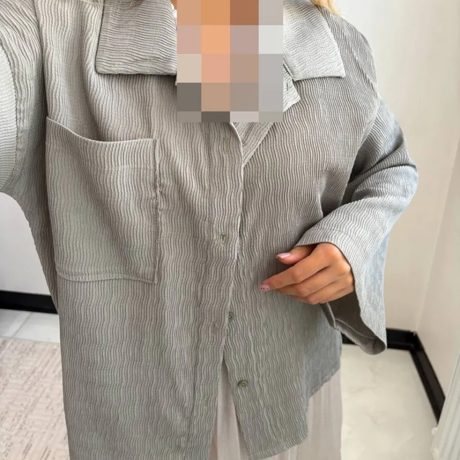 شومیز پلیسه سبز