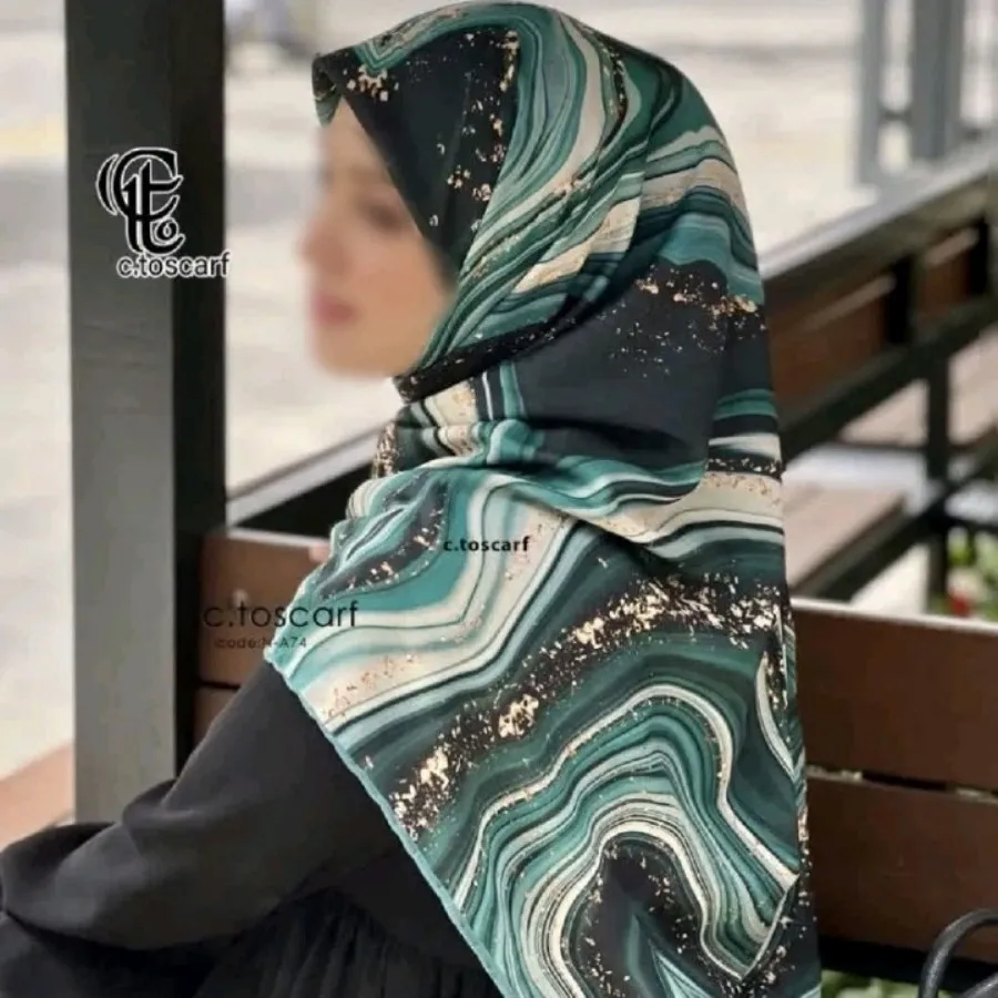 روسری نخ کاستوم رزینی سبز