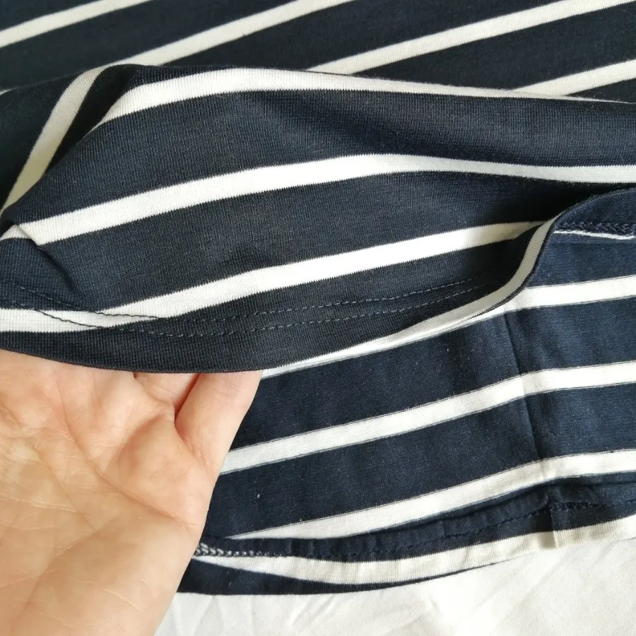 تیشرت عروسکی راه راه سرمه