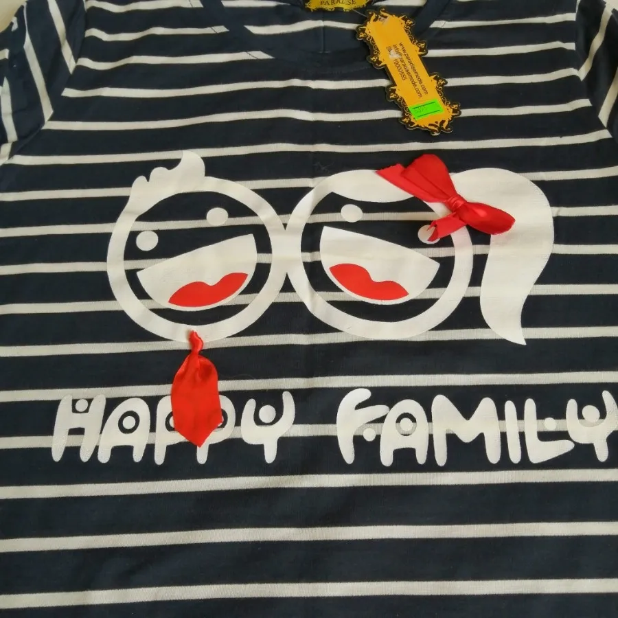 تیشرت عروسکی راه راه سرمه