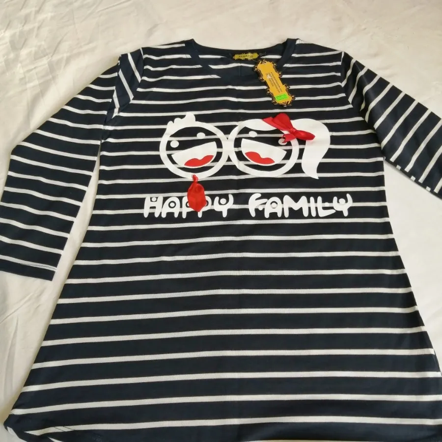 تیشرت عروسکی راه راه سرمه