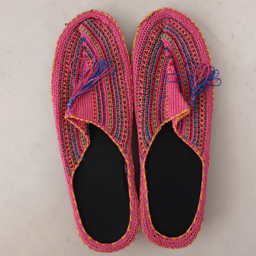 دمپایی روفرشی قلاب بافی