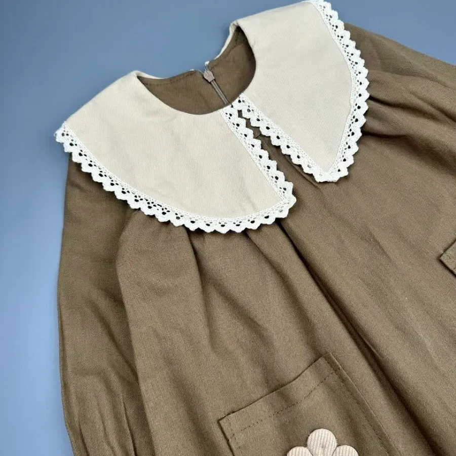 پیراهن کتان دوجیب گلدار