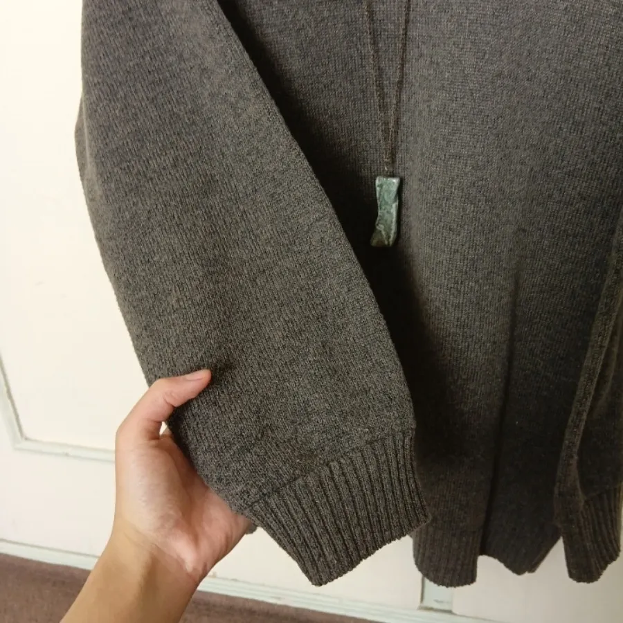 پلیور یقه هفت ماشی تیره