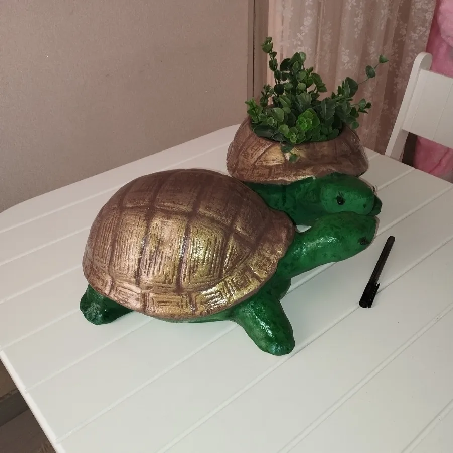 مجسمه زوج لاک پشت گلدان