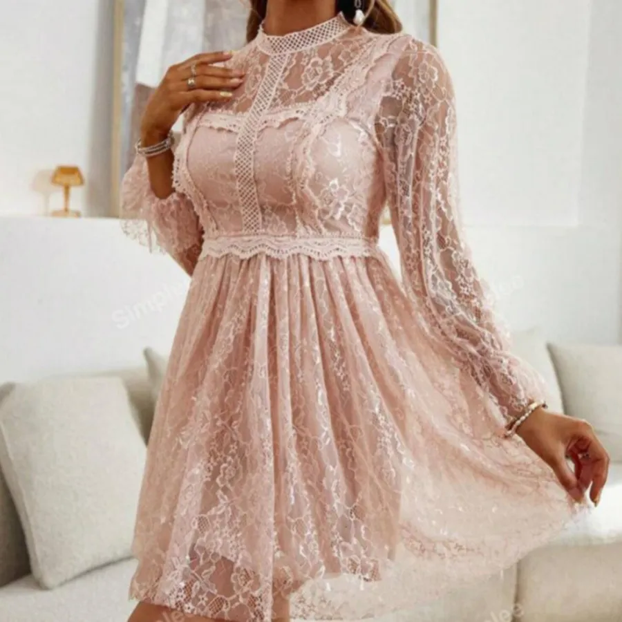 پیراهن دانتل صورتی