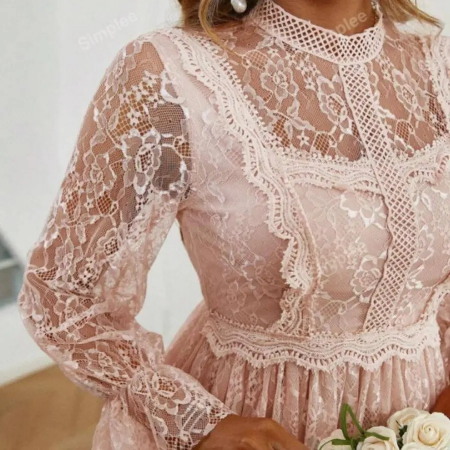 پیراهن دانتل صورتی