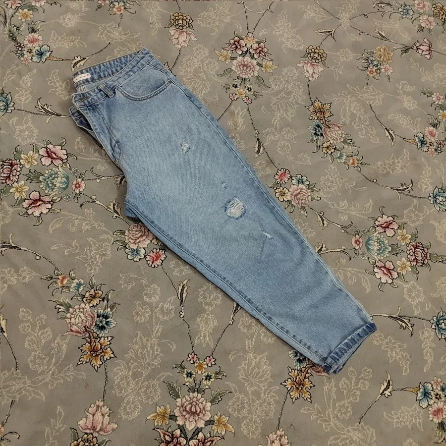 شلوار مام استایل زاپ دار