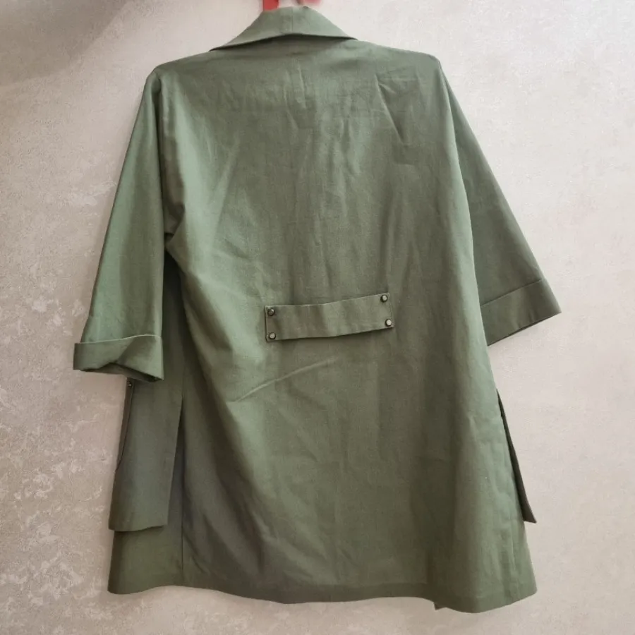 مانتو سبز کتان نازک