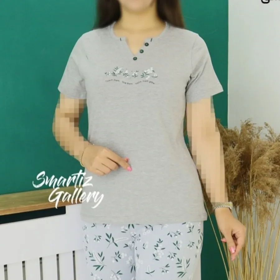 ست تیشرت شلوارک طوسی