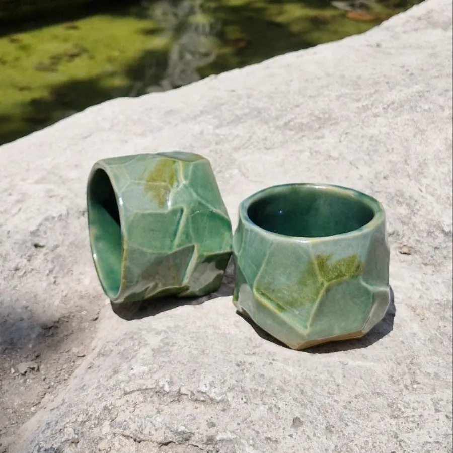 لیوان های طرح صخره سفالی