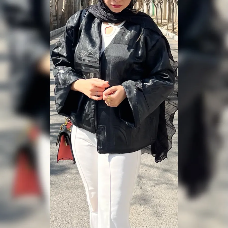 مانتو مشکی ژاکارد