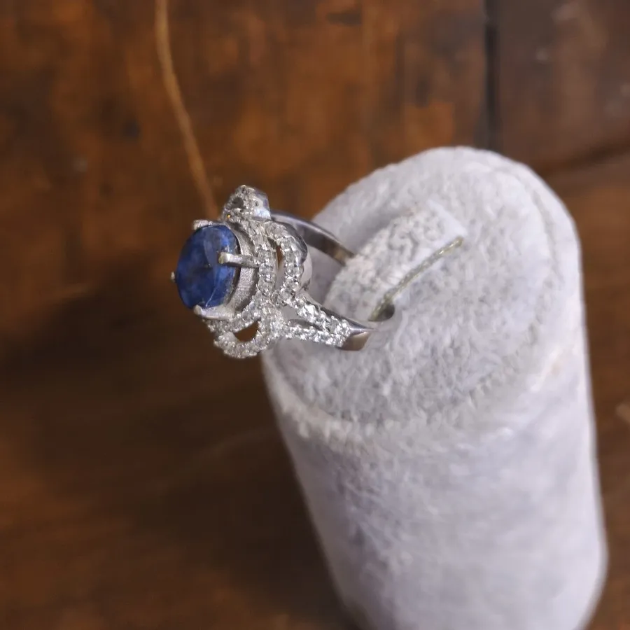 انگشتر نقره و سنگ لاجورد