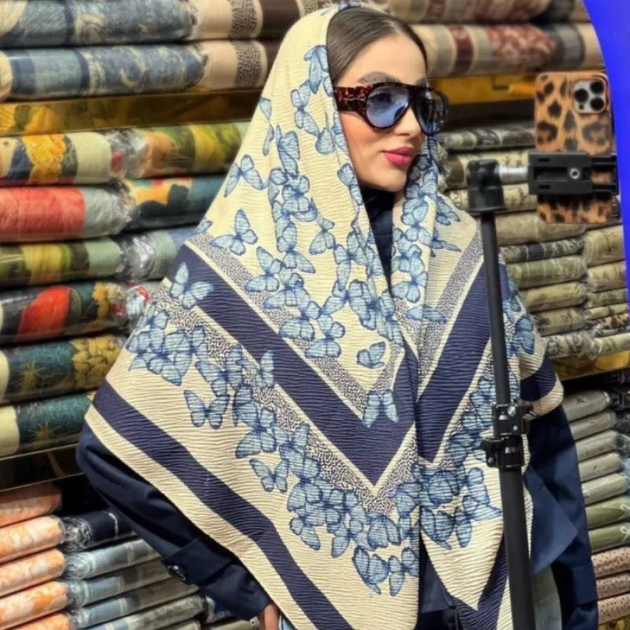 روسری پلیسه مجلسی پروانه