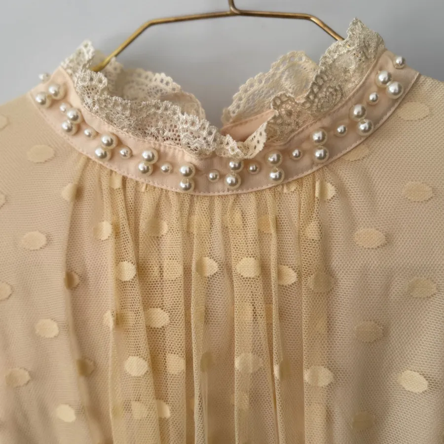 شومیز توری مرواریدی