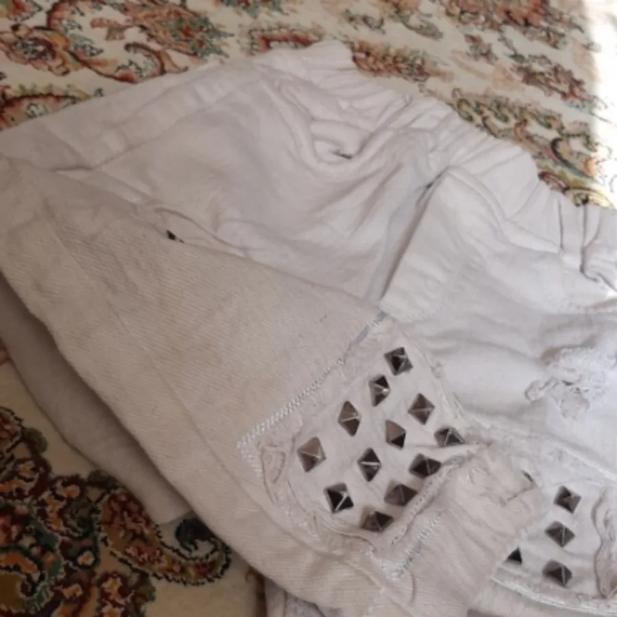 شلوار مام کتان سفید