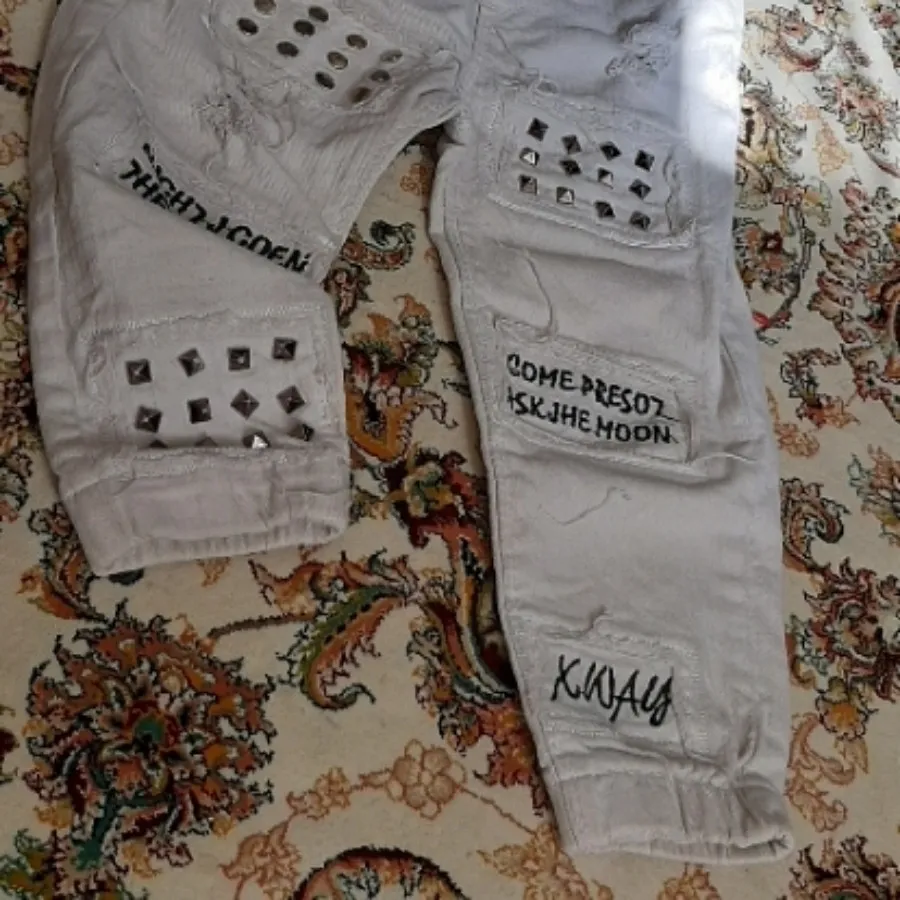 شلوار مام کتان سفید