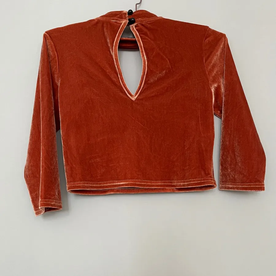 کراپ مخمل استین دار