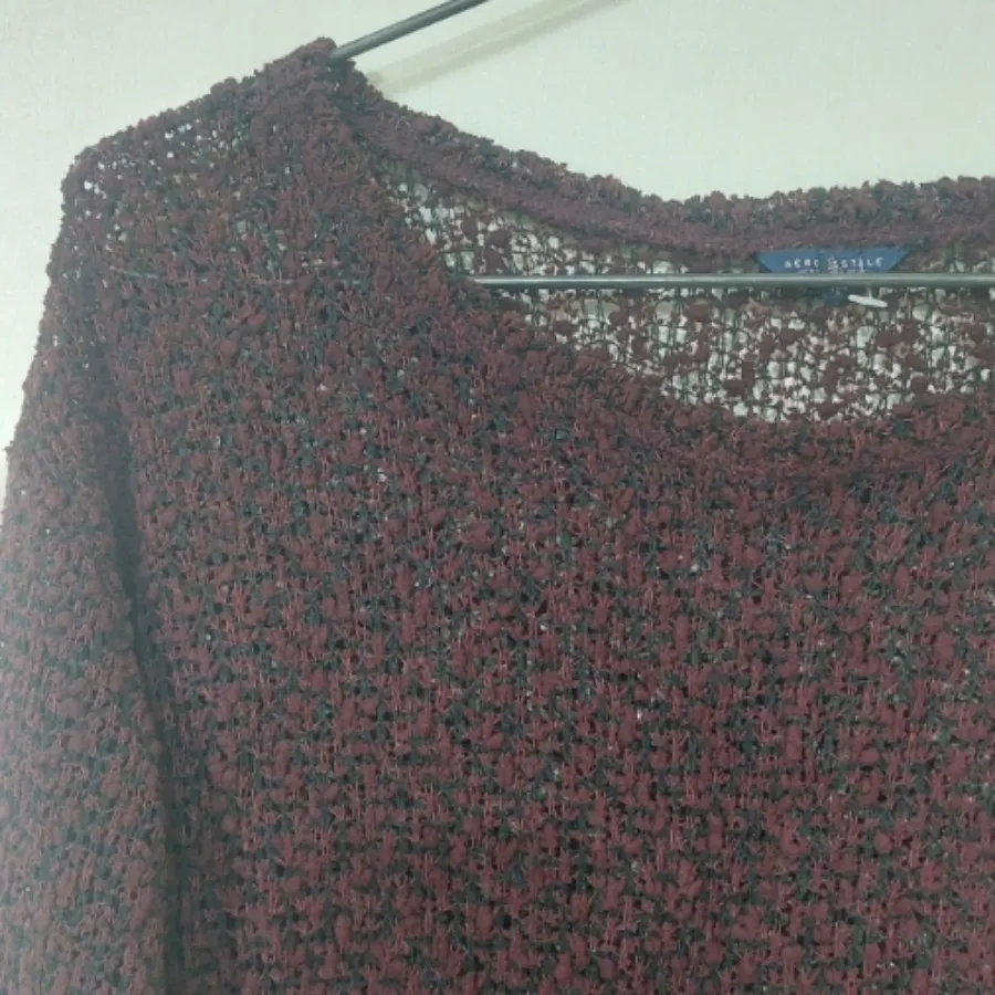 بلوز .شومیز بافت زرشکی