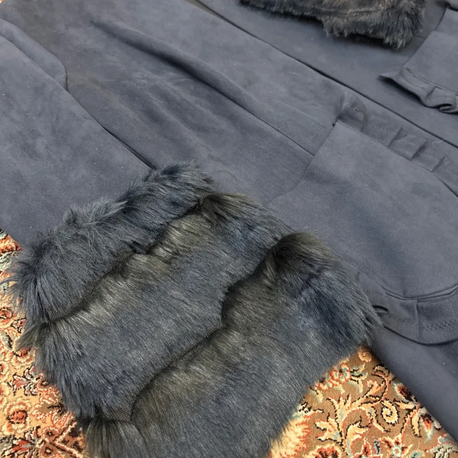 پالتو ترکیبی خز و جیر