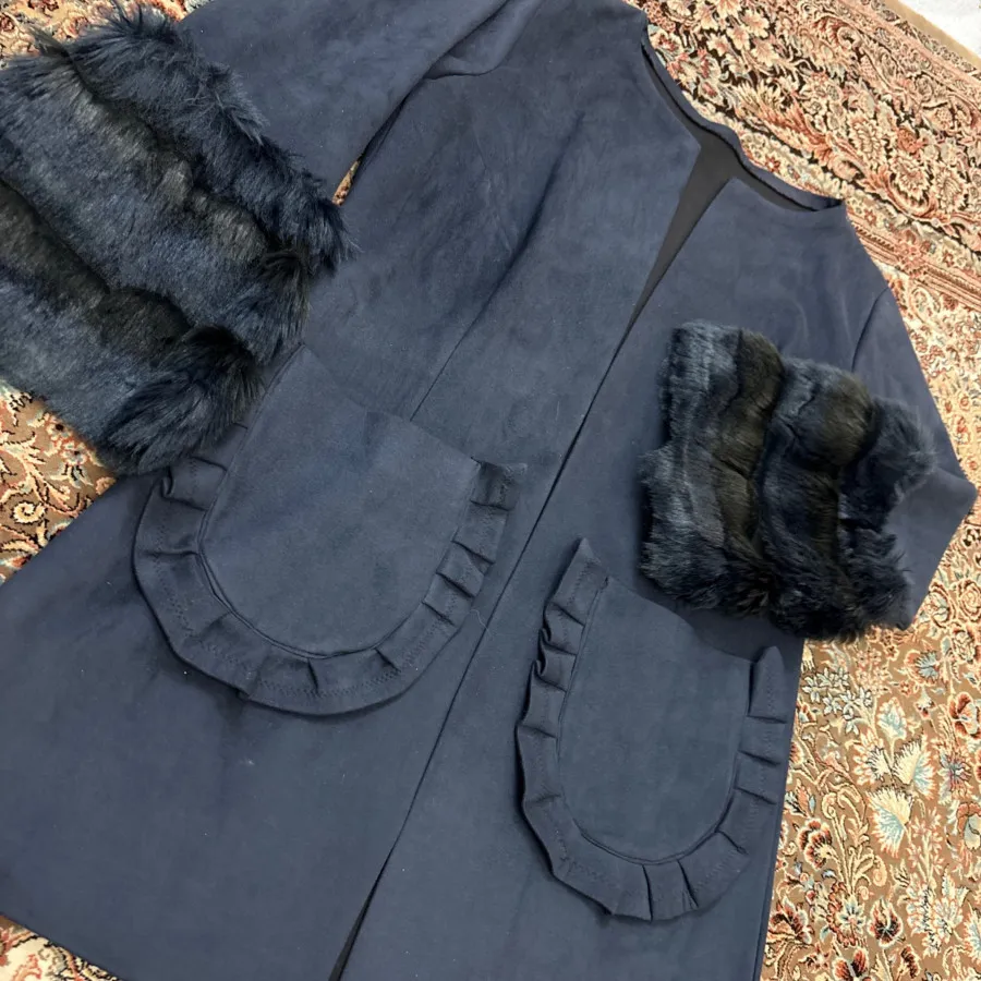 پالتو ترکیبی خز و جیر