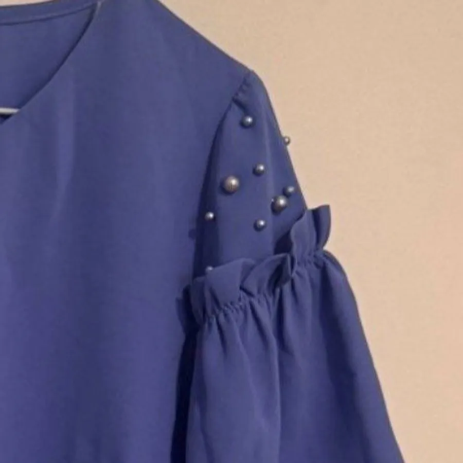 شومیز آستین مرواریدی