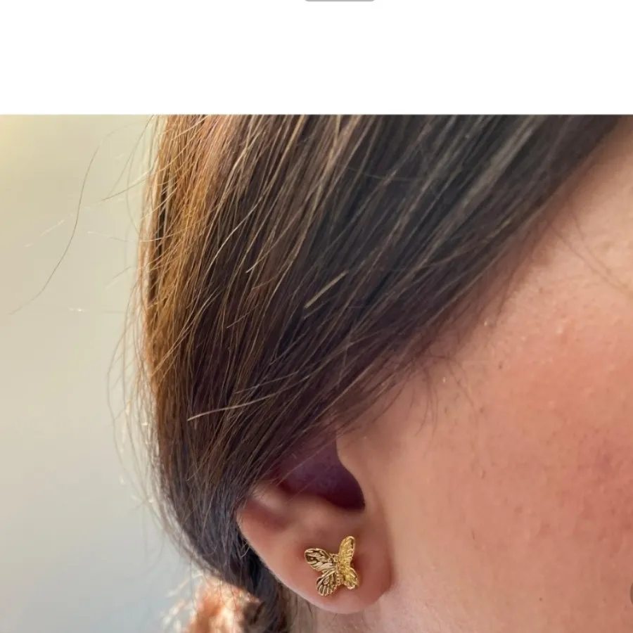 گوشواره پروانه آبکاری طلا