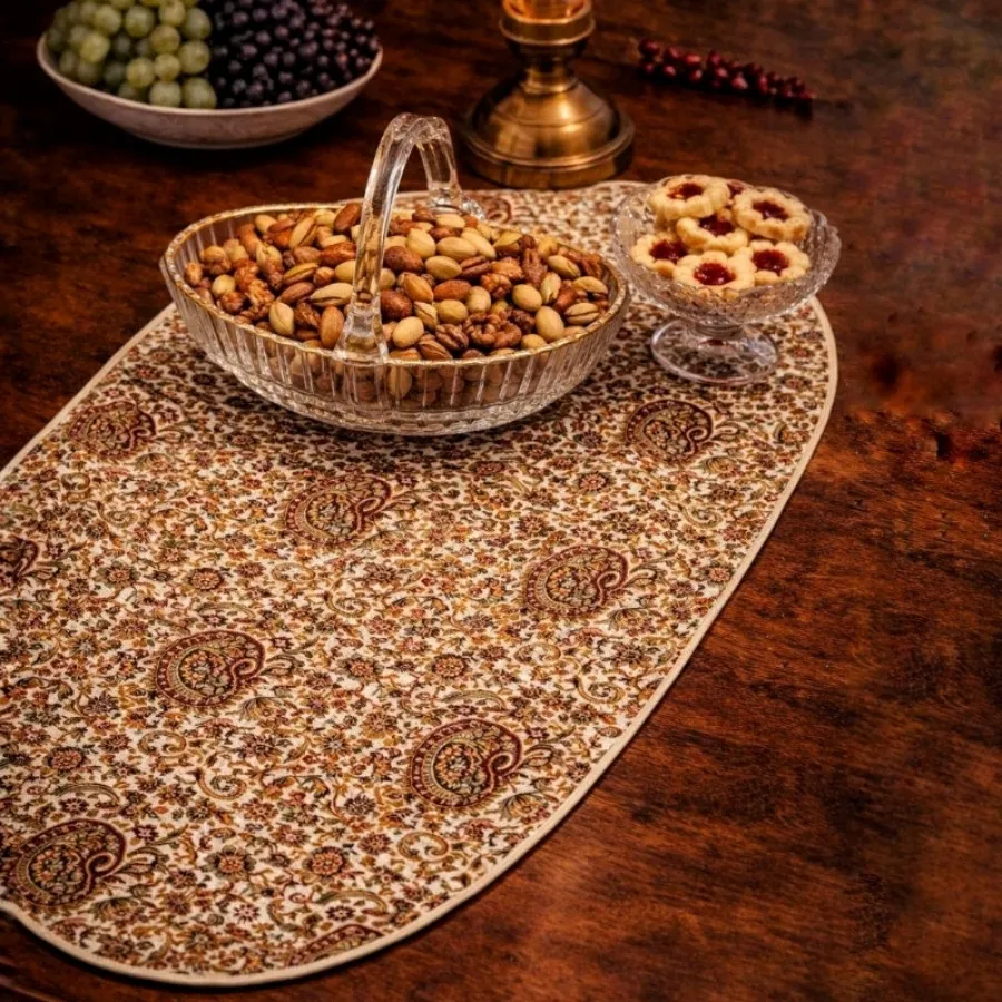 رومیزی ترمه بیضی خوشرنگ