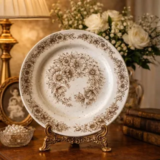 بشقاب انگلیسی قلم قهوه ای