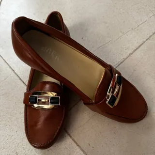 کفش چرم مصنوعی شتری