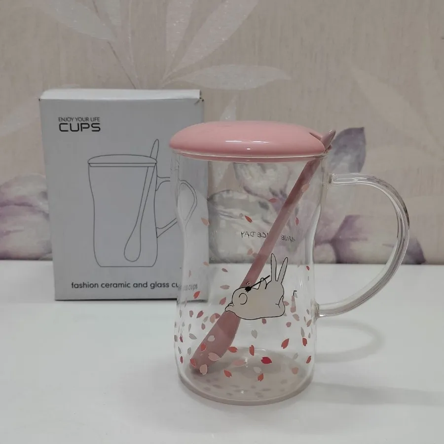 ماگ دمنوش درب و قاشق دار