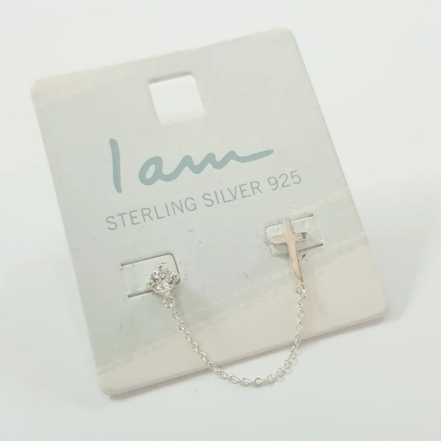 گوشواره نقره 925 زنجیردار