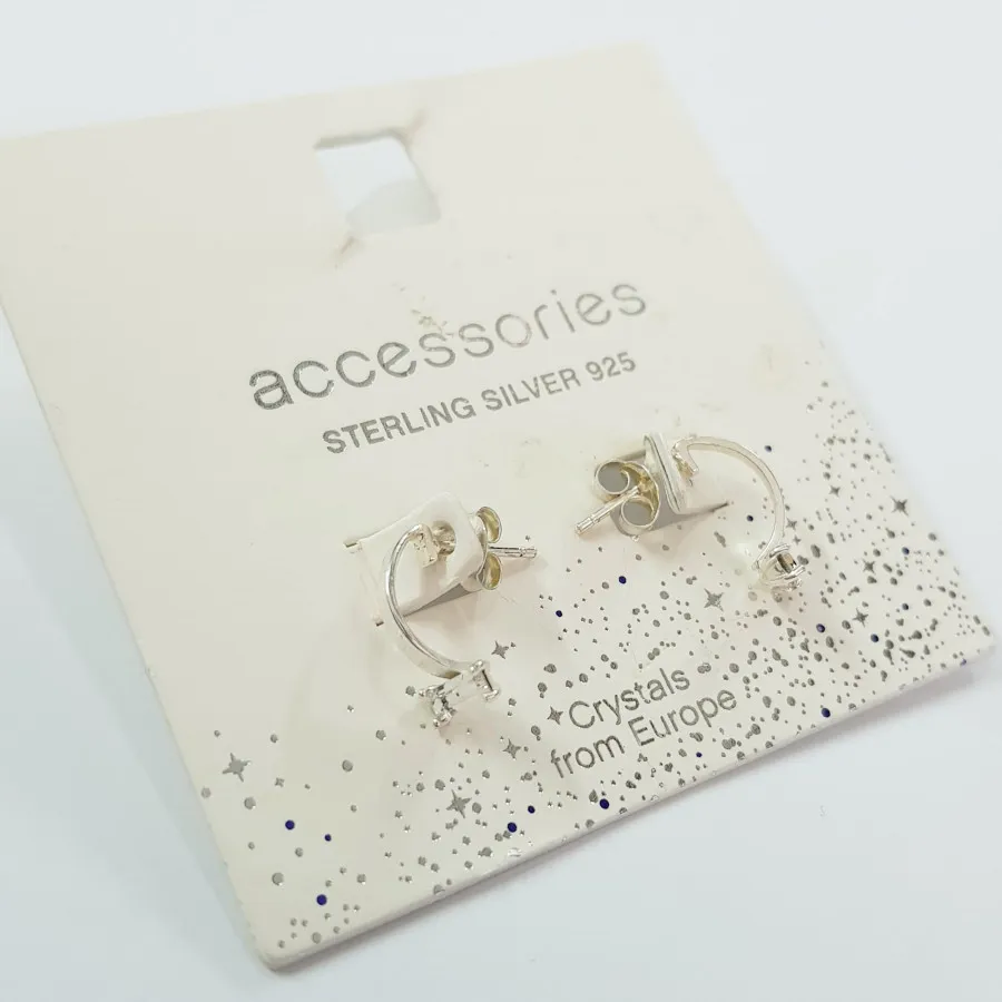 گوشواره نقره 925 نگیندار