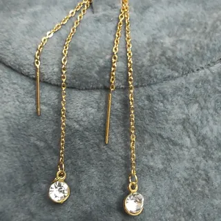 گوشواره بخیه ای تک نگین