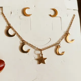 نیم ست ماه وستاره کپی طلا