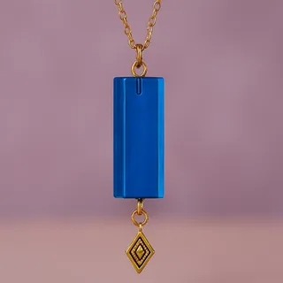 گردنبند رزینی مستطیل آبی