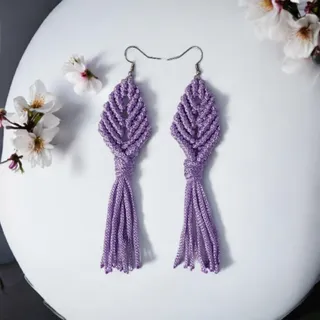 گوشواره آویز مکرومه