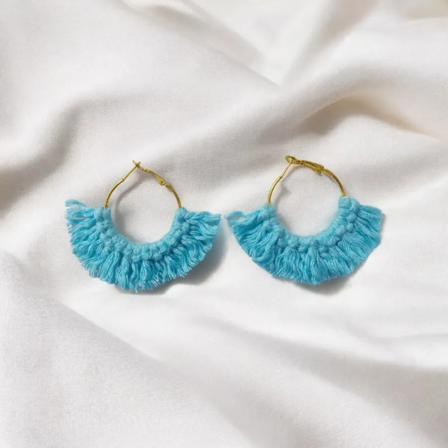 گوشواره حلقه ای مکرومه