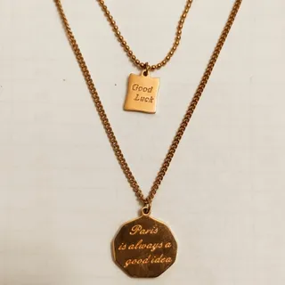 گردنبند دولاین رنگ مسی