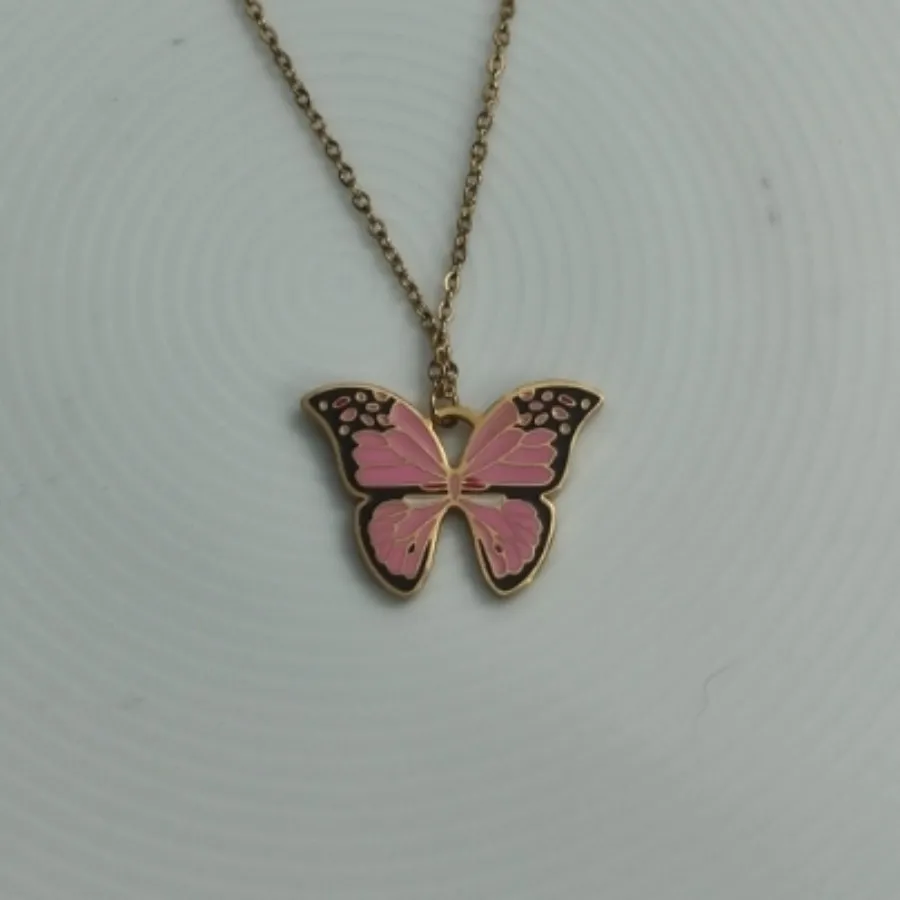 گردنبندزیبای پروانه استیل