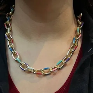 گردنبند زنجیر رنگی زیبا