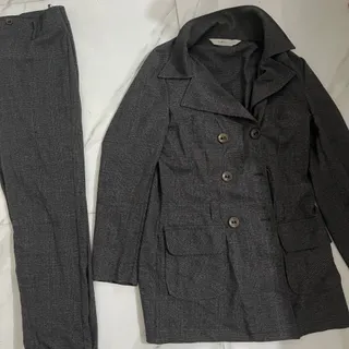 کت شلوار چهارخونه پشمی