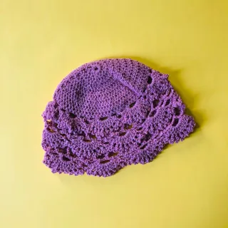 کلاه دست بافت صورتی