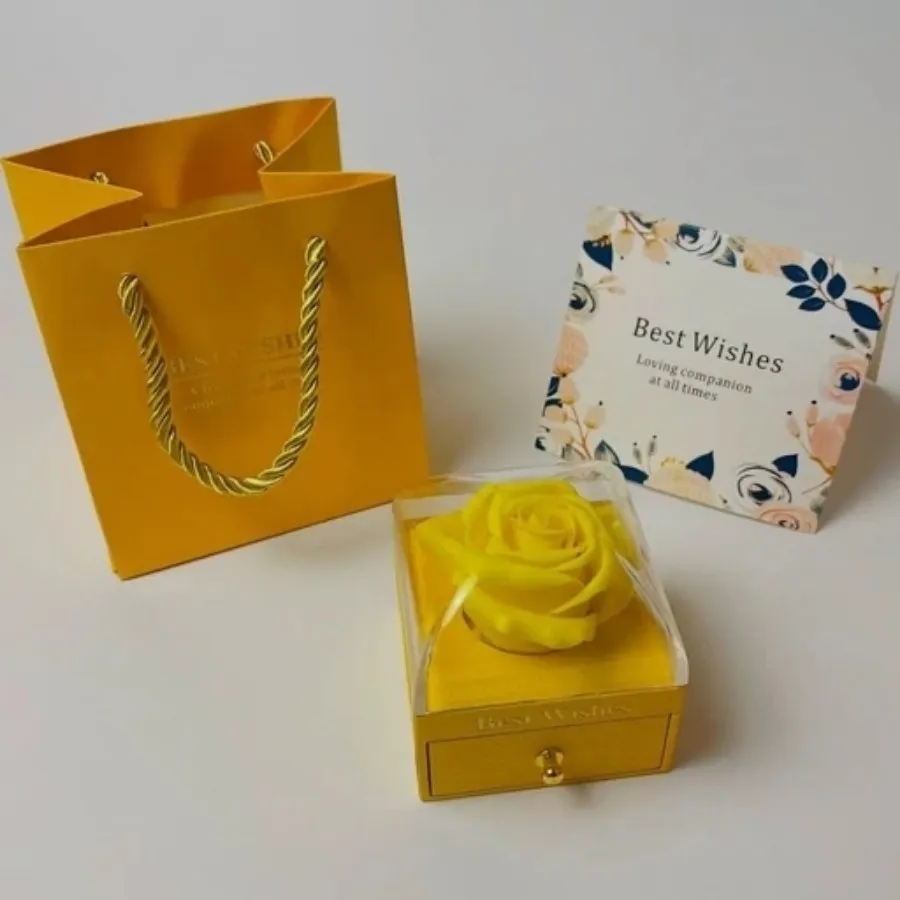 جعبه نیم ستی زرد کشویی رز