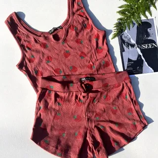 ست کراپ تاپ شورتک شلوارک