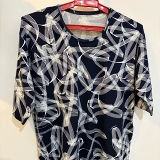 بلوز سرمه ای و سفید